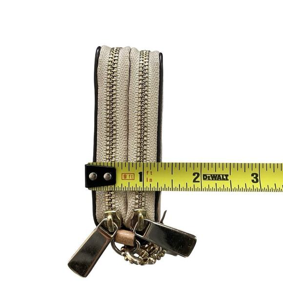 Coach Metallic Gold Leather Double Zip Medium Wallet Wristlet - Picture 8 of 13